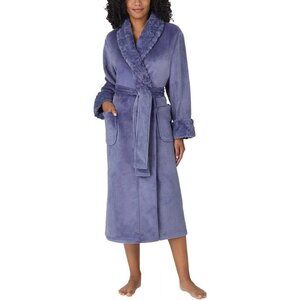 Carole Hochman Women’s Soft Plush Wrap Robe Blue, Size M (New)
